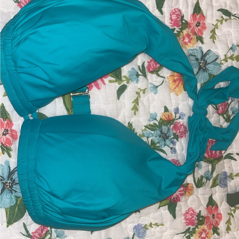 Teal Halter Bikini Top
